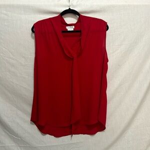 Red Sleeveless Blouse